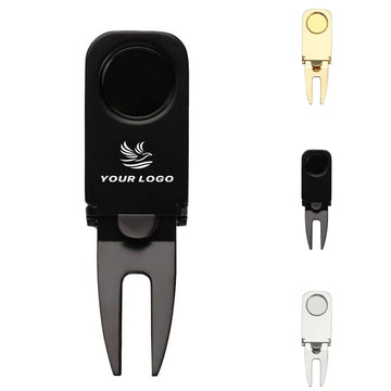 Magnetic Golf Divot Repair Tool w/Ball Marker & Cigar Holder