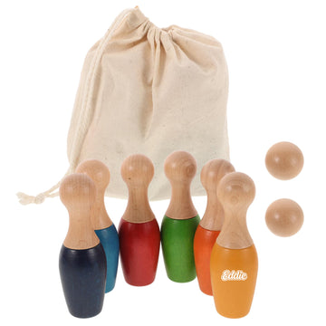 Desktop Wooden Bowling Game Set With Gift Box