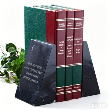 Natural White And Black Root Marble Bookends