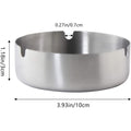 Stainless Steel Ashtray w/3 Grooves