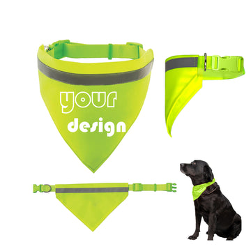 Adjustable Reflective Pet Collar Triangular Drool Towel