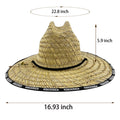 Straw Hat With Custom Patch And Full Color Underbrim Imprint