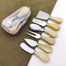 6 Pcs Wooden Handle Cheese Knives Set/W Storage Box