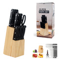 15-Piece Stainless Steel Knife Set with Wooden Block