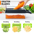 14-in-1 Multifunctional Vegetable Chopper with 8 Blades