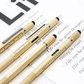 6 In 1 Multifunctional Bamboo Tool Stylus Pen