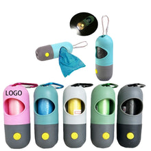 Pet Poop Bag Dispenser W/ Safety LED Flashlight & Carabiner