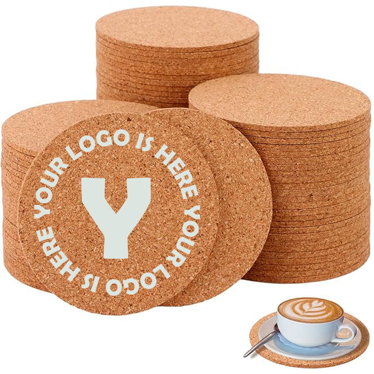 Absorbent Cork Coasters - 3.5 Inch Round
