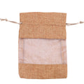 Large Linen Window Drawstring Bag