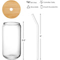16Oz Pint Glass With Straw & Bamboo Lid