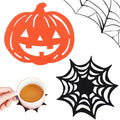 Felt Pumpkin Spider Web Coaster