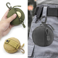 Portable Small Tactical Round Wallet Coin Purse W/ Carabiner