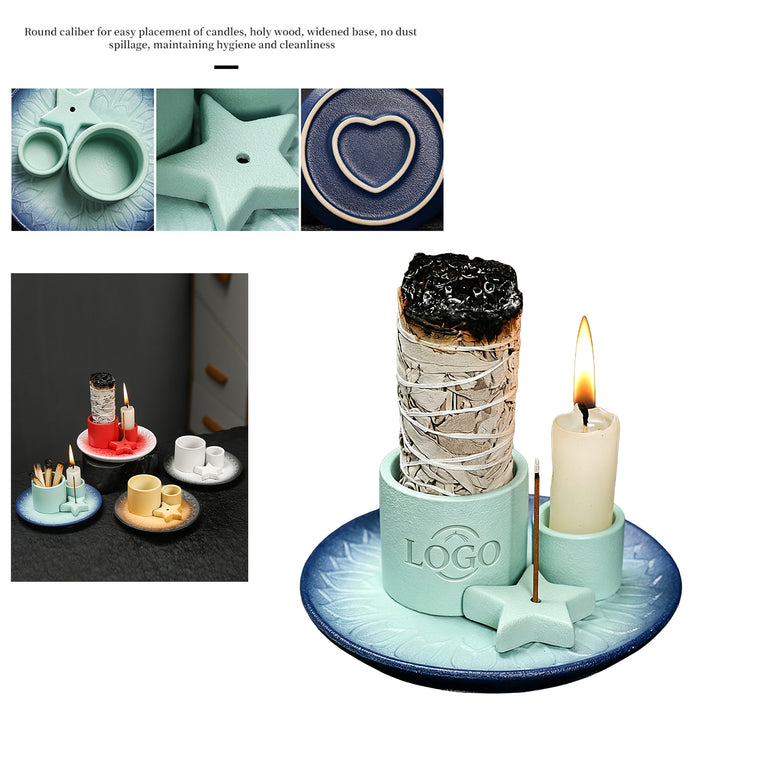 Ceramic Multi-Functional Round Aromatherapy Tray