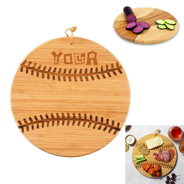 Bamboo Baseball Shaped Wood Cutting Board