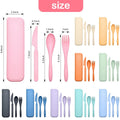 Wheat Straw Portable Knife Fork Spoons Cutlery With Case