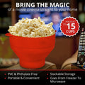 Microwave-Safe Silicone Popcorn Popper Bowl