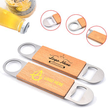 Wooden Handle Stainless Steel Flat Bottle Opener