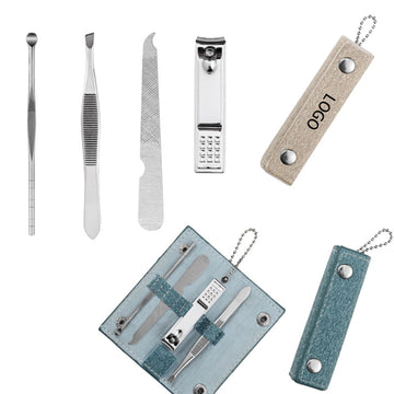 Portable Stainless Steel Nail Clipper Set With Leather Case