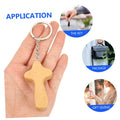 Wood Cross Key Ring