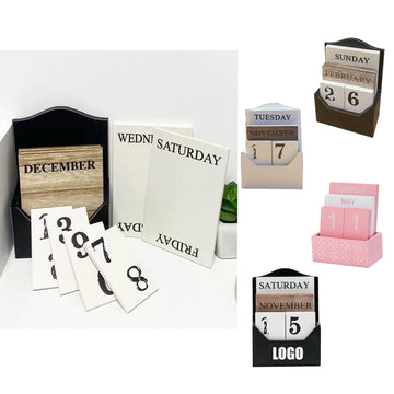 Wooden Perpetual Calendar Desktop Ornament