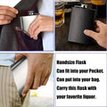8 Oz Stainless Steel Flask Hip Flask W/ Hinged Cap