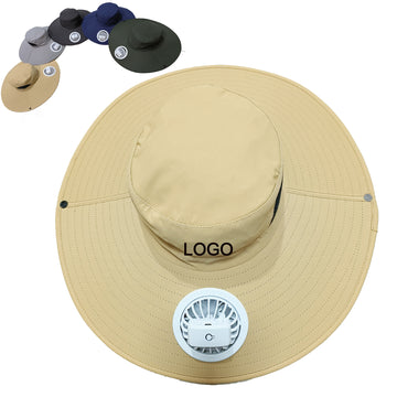 Outdoor Wide Brim Sun Hat with Fan