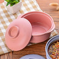Wheat Straw Noodle Bowl With Lid And Spoon Set Of 3