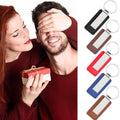 Personalized Engraved PU Leather Metal Keychain