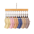 Wooden Cap Organizer Hanger With 12 Stainless Steel Clips