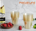 9 Oz Clear Gold Glitter Plastic Cups