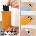 Portable Squeeze Top Leather Eyeglass Case