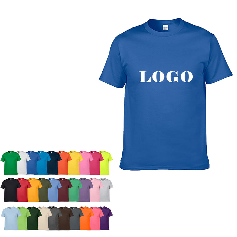 Adult 100% Cotton Crew Neck Short-sleeved T-shirt