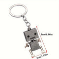 Vintage Metal Movable 3D Robot Charm Robot Keychains