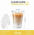 12 Oz Clear Plastic Cups With Lids And Straws