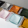 Foldable Pu Leather Desk Sundries Storage Tray
