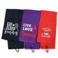 Waffle Texture Golf Towel With Carabiner