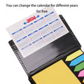 PU Leather Note Box With Calendar And Colorful Sticky Notes