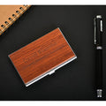 Wood and Stainless Steel Pocket Business Card Box