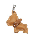 Cute Bulldog Keychain Lovely PU Leather Dog Hanger