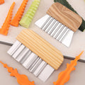 Potato Wavy Slicer with Wooden Handle