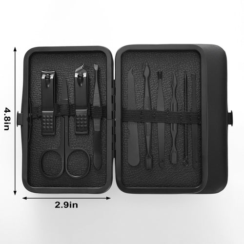 10-Piece Black Nail Clipper Set