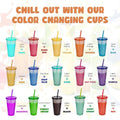 24oz Color Sensitive Cups With Lids And Straws
