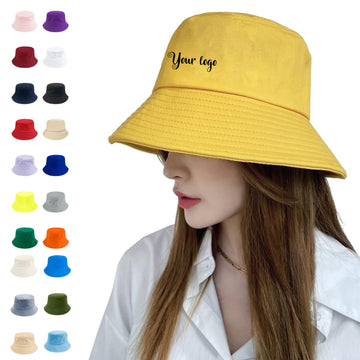 Full Color Custom Cotton Bucket Hats Sun Caps