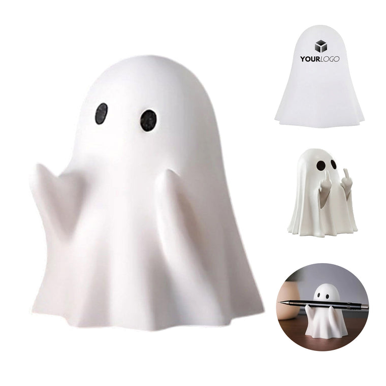 Cute Ghost Desk Pen Holder Figurine Decor