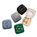 Square Velvet Jewelry Box With Mirror