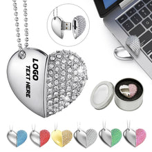 Heart-Shaped Usb Flash Drive 16Gb Crystal Necklace