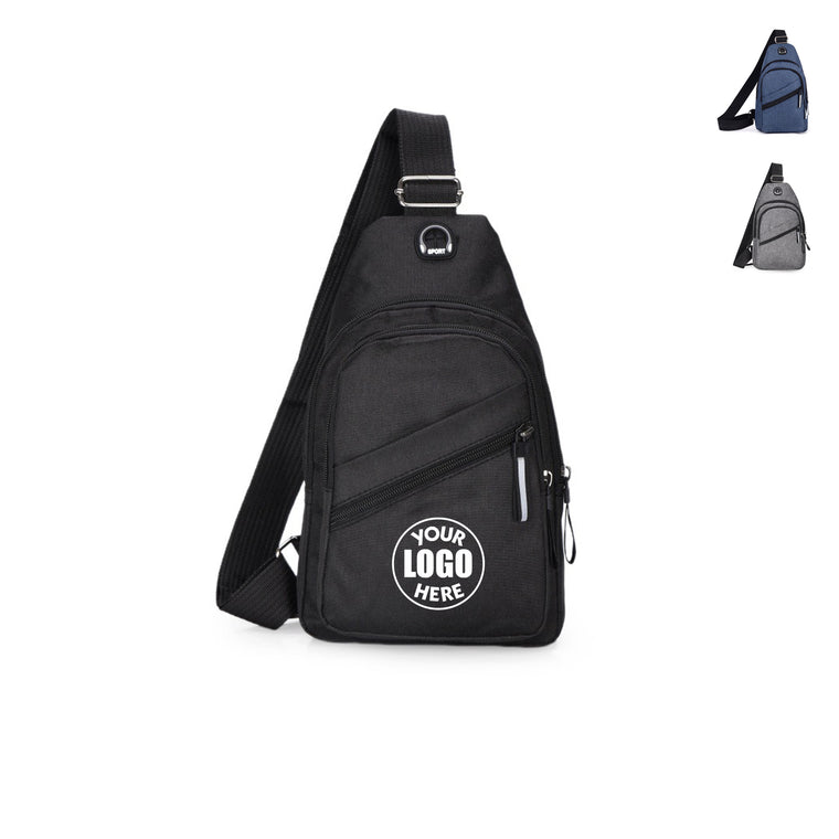 Travel Shoulder Crossbody Sling Backpack Earphone Hole