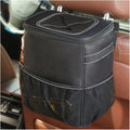 Car Trash Can With Lid & Storage Pockets