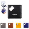2 in 1 Square Leather Coaster Bottle Opener