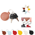 Round PU Leather Keyring with Metal Ring